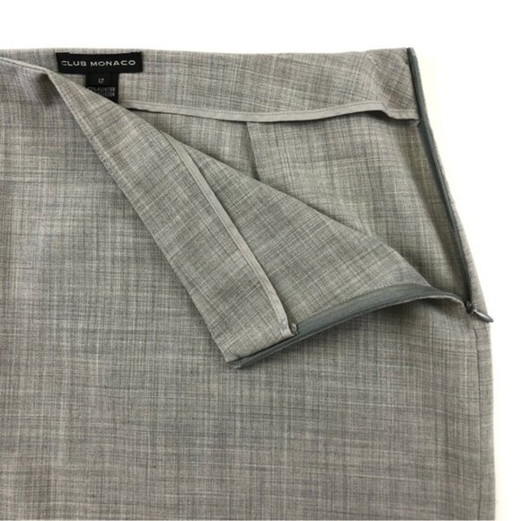 Club Monaco grey wool poly blend stretch skirt Size 12 - Picture 6 of 9